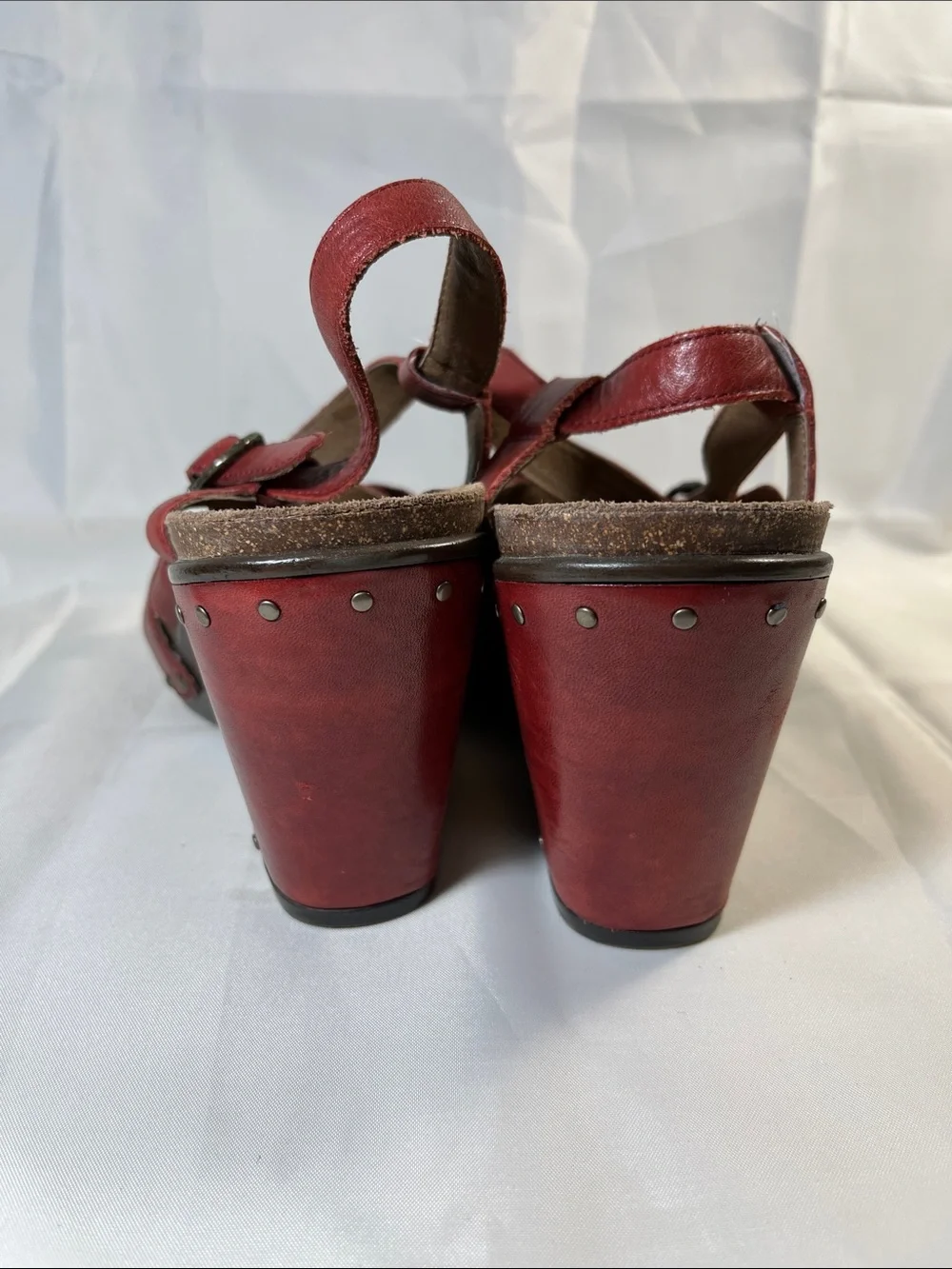 Dansko Red Leather Slingback Wedge Sandals size 11-11 1/2